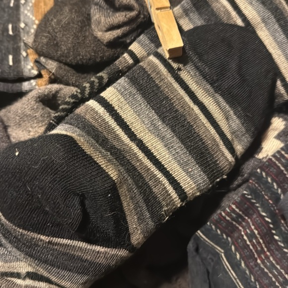 Smartwool socks merino wool gorgeous stocking over the calf black gray print Med - Picture 9 of 9